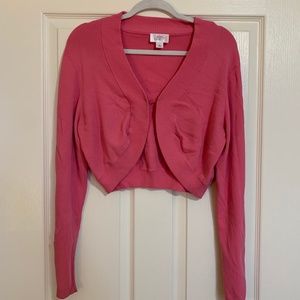LOFT Pink Cropped Cardigan
